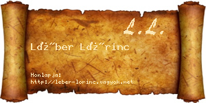 Léber Lőrinc névjegykártya