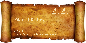 Léber Lőrinc névjegykártya